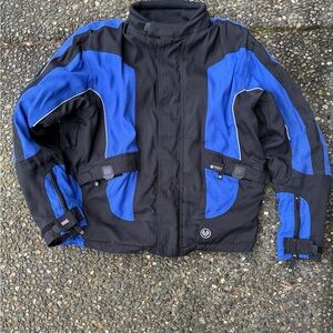 Belstaff Black and Blue Motorcycle Jacket - XL Men’s with liner